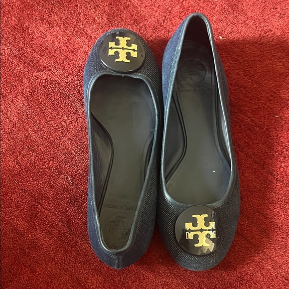 Tory Burch Quinn Ballet Flats Denim Navy - Picture 4 of 8